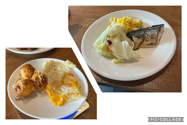 最左邊是以為章魚燒但其實是花枝丸的東東。