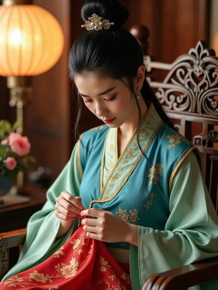 這篇重點在AI生成的繡衣服美人