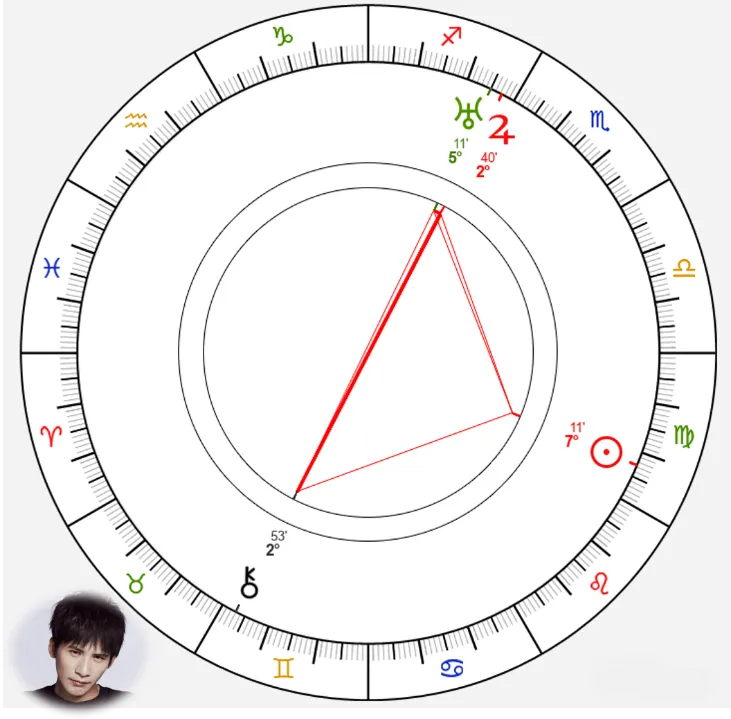 大張偉星圖（生時未定，故不顯示宮位）