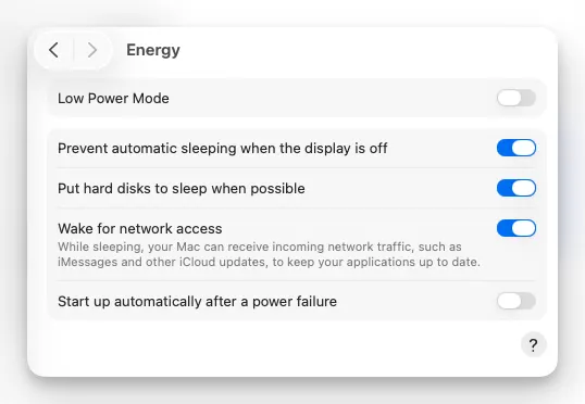 關閉電腦自動休眠（本機設定）