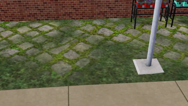 現實中我不喜歡走這種石磚，因為高低不平，很容易扭到腳。