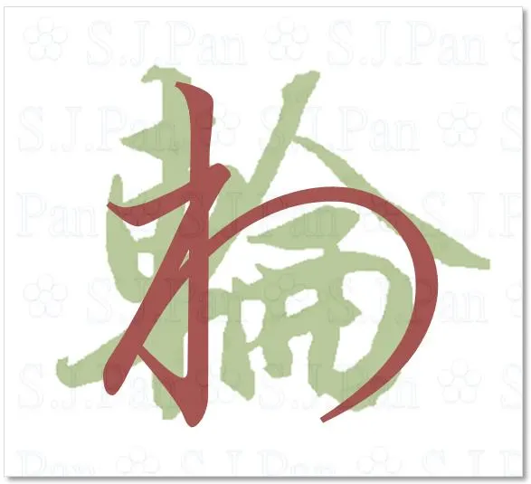 平假名「わ」的字源是「輪」。