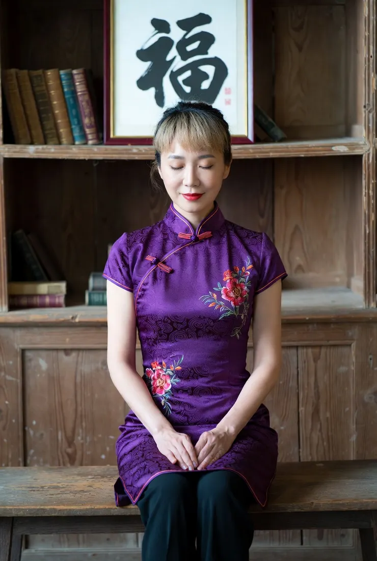 靜心的中年女子