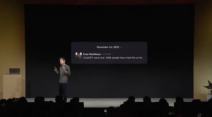 執行長提及越來越多人使用 ChatGPT。