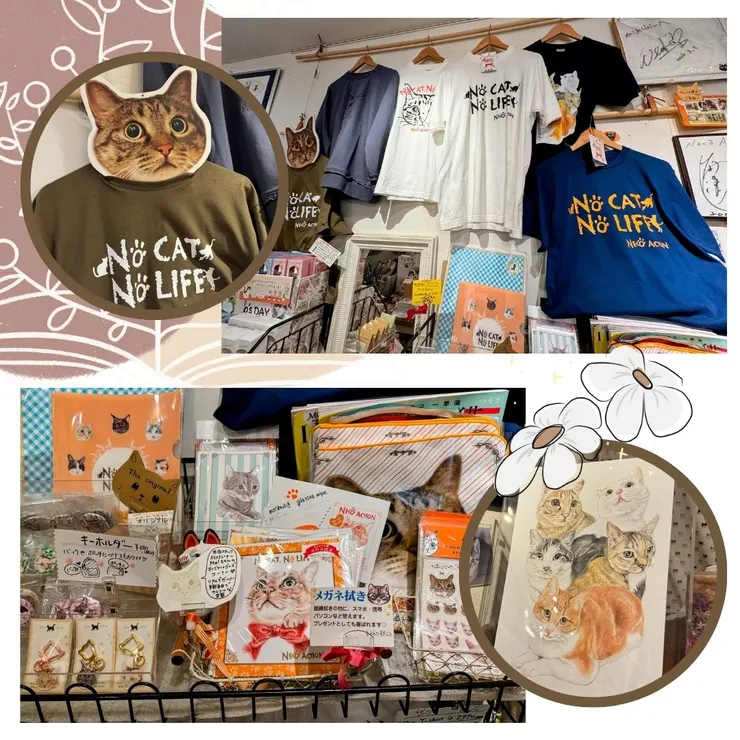 衣服上也有印製貓咪圖案