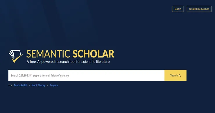 Semantic Scholar首頁