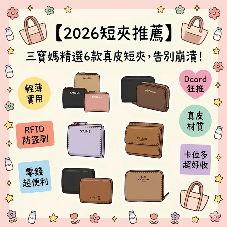【2026短夾推薦】三寶媽精選6款真皮短夾