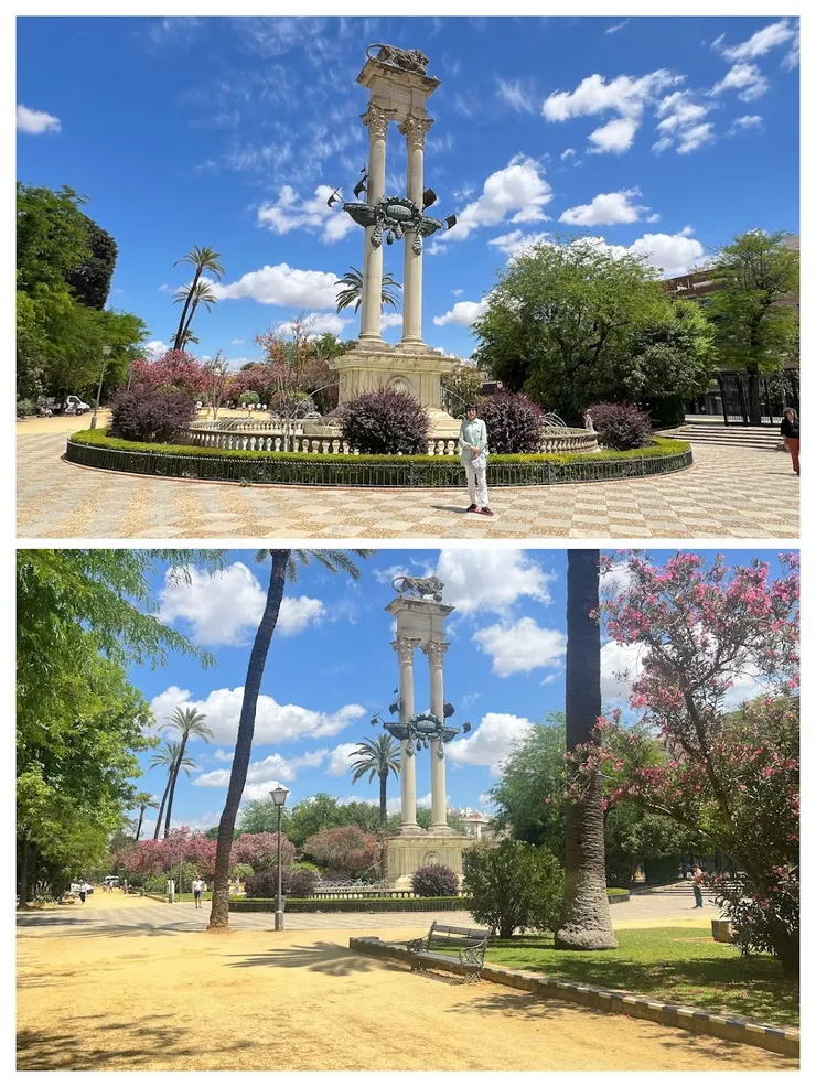 穆里略花園的哥倫布紀念碑