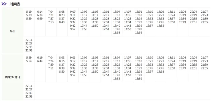 6015路線 從仁川機場第二航廈 往麻浦/明洞方向時刻表