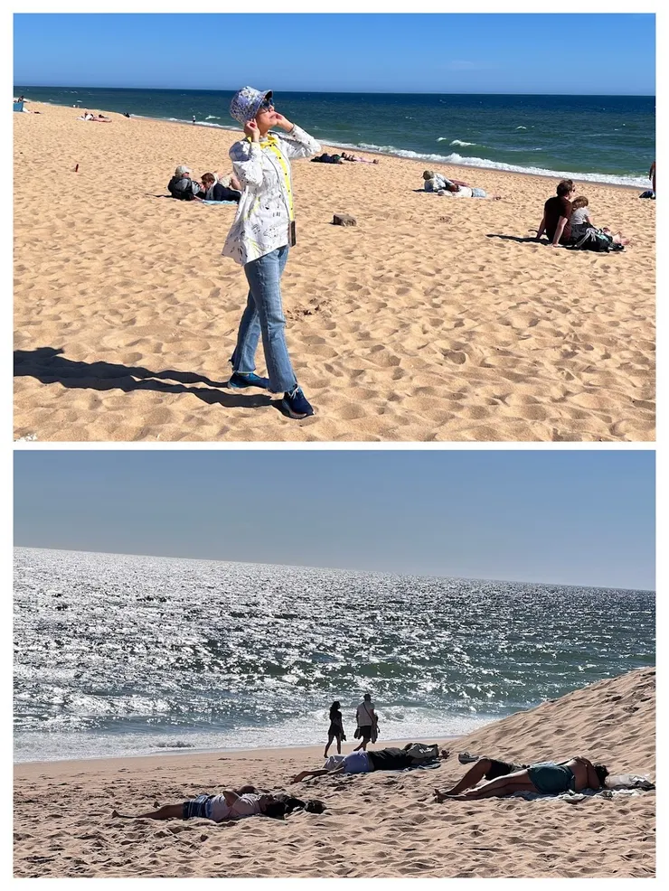 到沙灘躺著的人佔多數