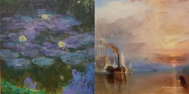 左：莫內《睡蓮》｜右：透納 海上系列