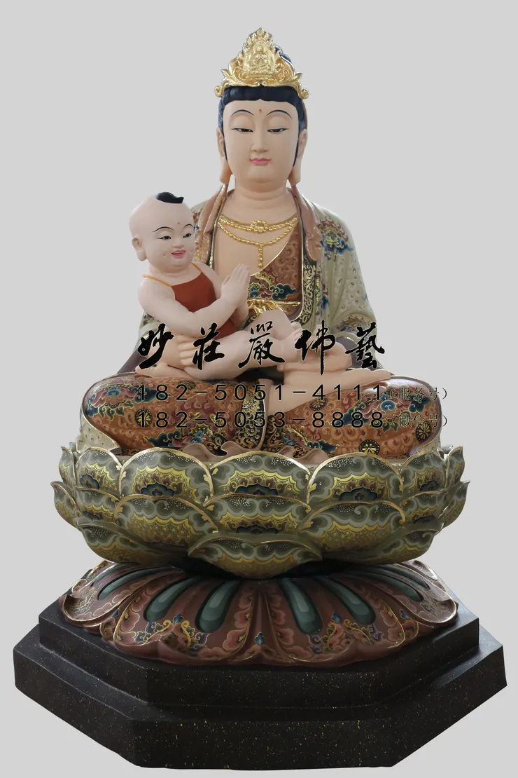 送子觀音彩繪佛像