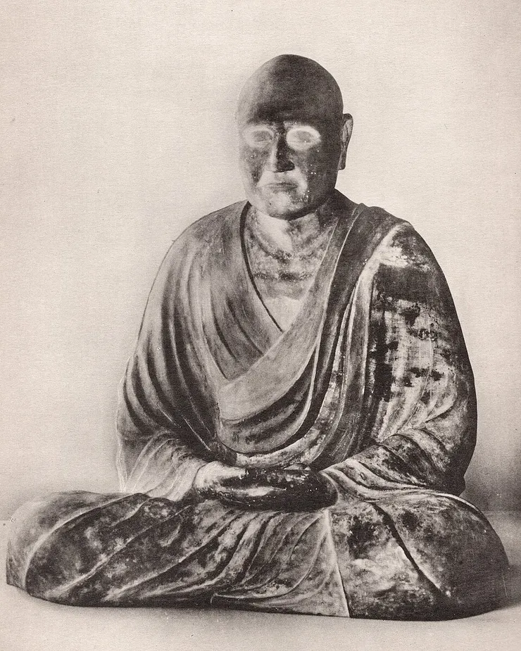 鑑真大和尚坐像。由 文化財協会 - 『国宝図録 第1集』, 公有領域