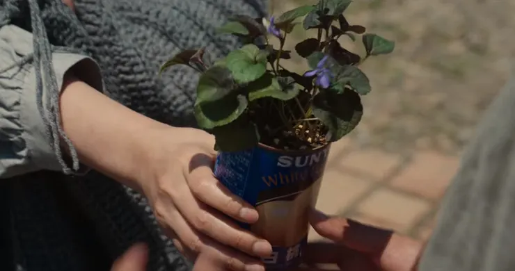 在日本的離別場合，紫色蓳花代表祝福。來源：NETFLIX