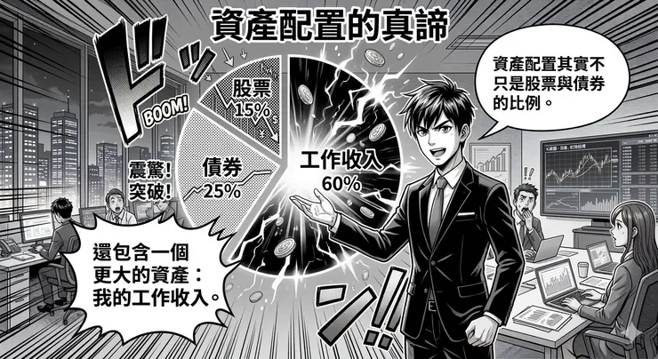 資產配置其實不只是股票與債券的比例。 還包含一個更大的資產:我的工作收入。