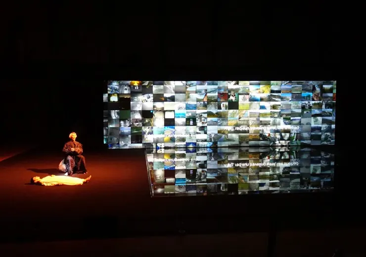 2024 NTT Arts NOVA 坂本龍一 + 高谷史郎《TIME》演出現場側拍。／Yoko Takatani 提供