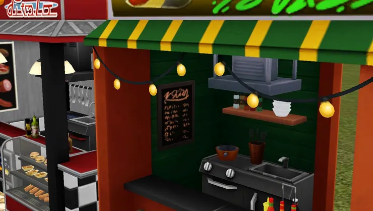 這攤檔的燈串很有喜慶的感覺。