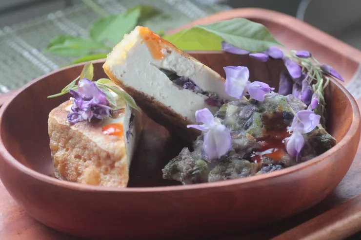 藤花天婦羅＋藤花甘酢漬＋藤花鑲豆腐