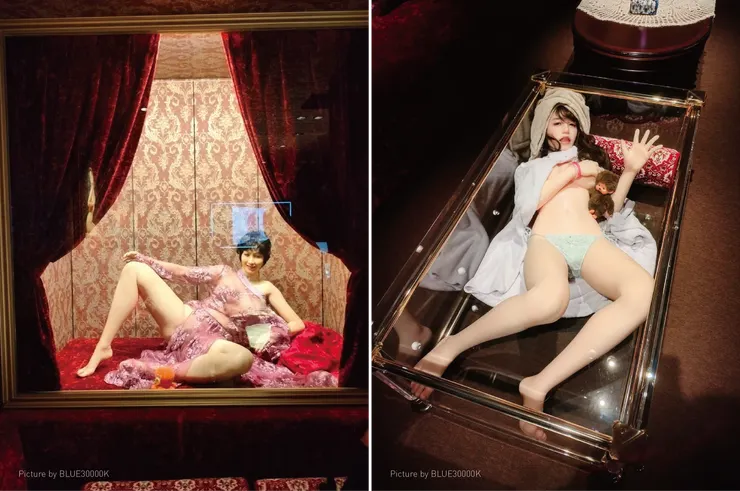 一樓包廂中的蠟人形