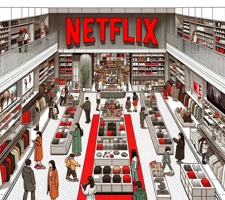 Netflix實體店想像圖(by AI)