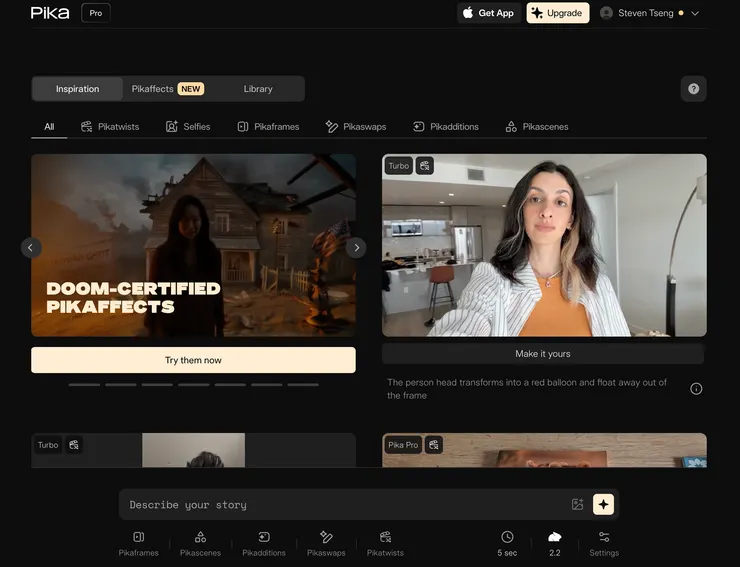 靈感區:提供大量創作模板供參考與套用