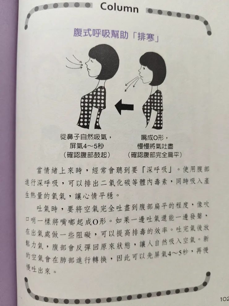 腹式呼吸幫忙"排寒"