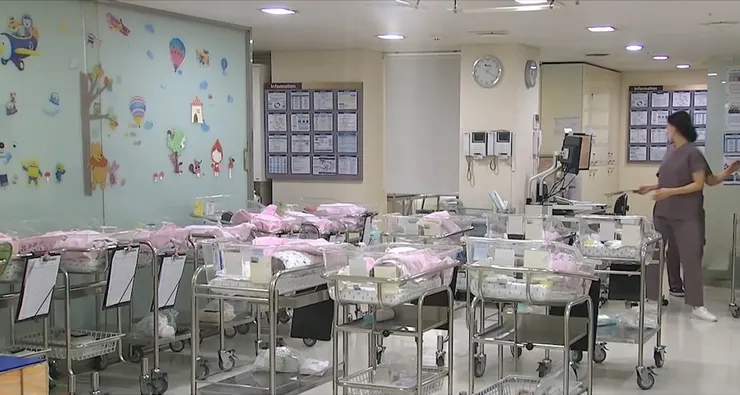 首爾某醫院的新生兒育嬰室