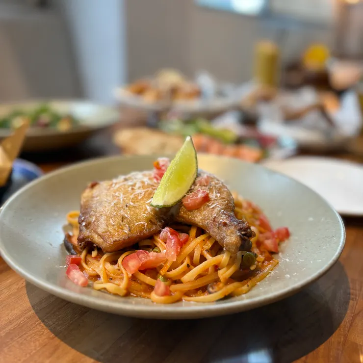 獵人燉雞腿義大利麵