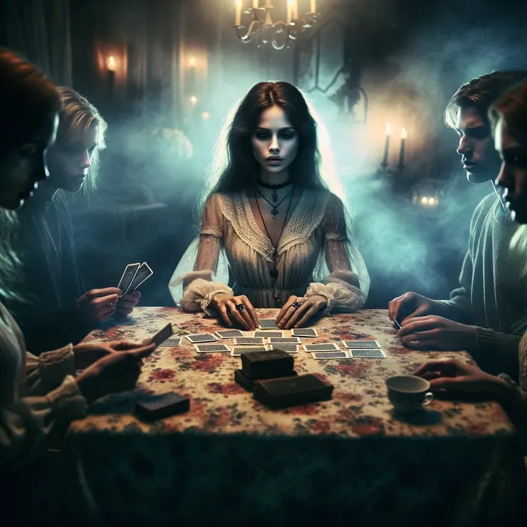 Jane picked up the deck and drew a card, placing it face down on the table. The room held its breath. 