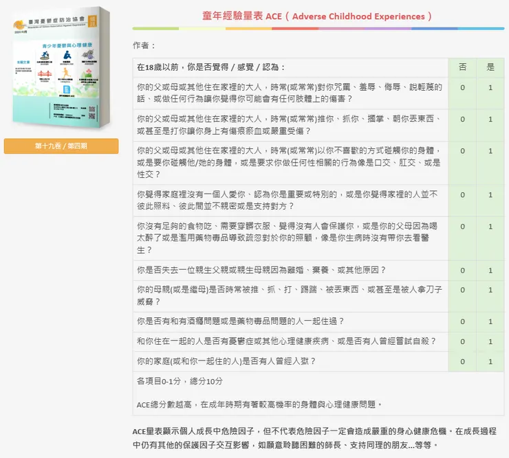 童年經驗量表ACE (連結)