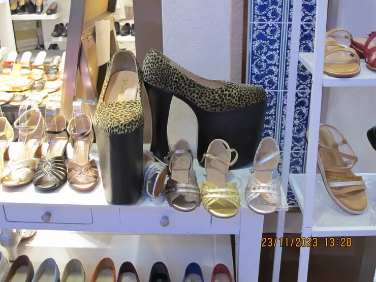 我相信這對應該是店裏招牌。穿上了應該沒法行走吧。