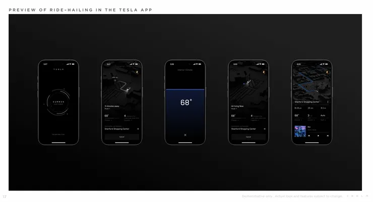 特斯拉本次釋出了未來叫車APP的預覽