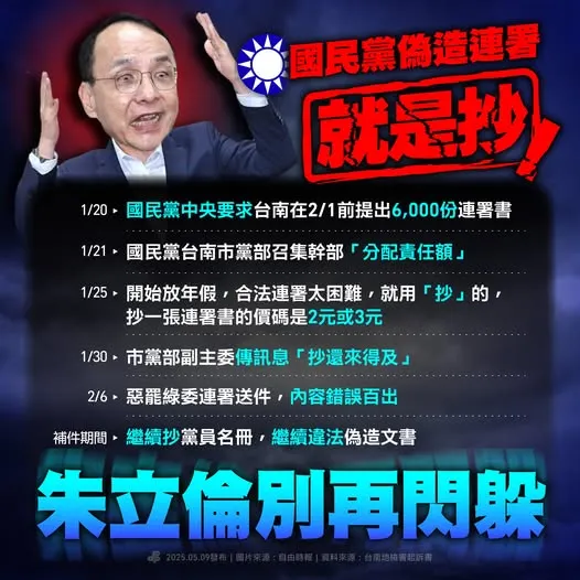 經典案例,假造連署書,還扯說司法迫害