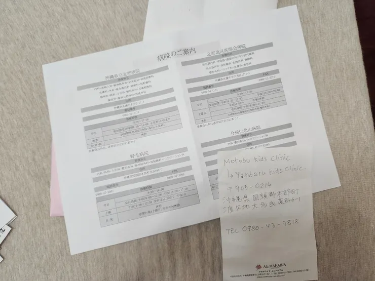 飯店提供的病院資訊，但多數週末都不看診