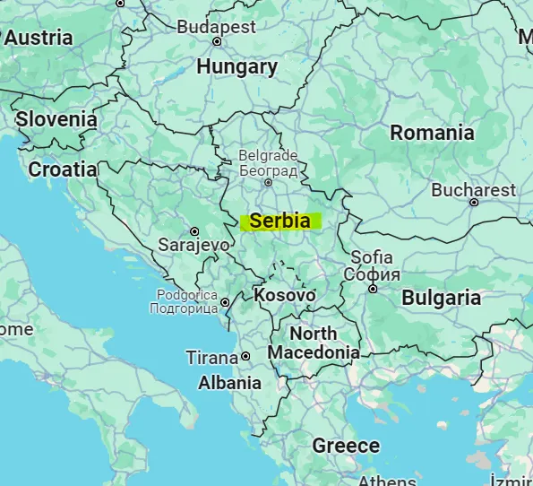 塞爾維亞地圖/ Google Map