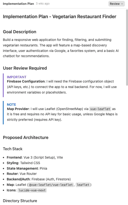 一開始的 Implementation plan