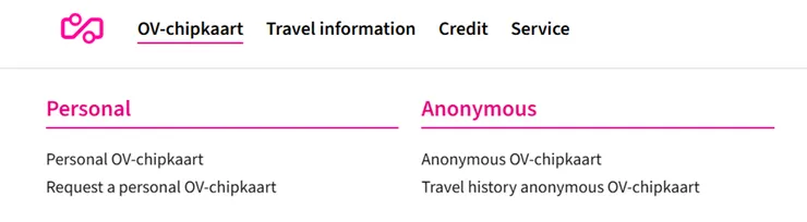 請點quest a personal Ov-Chipkaart