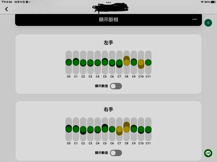 圖六：最近40/30歲脈診報告
