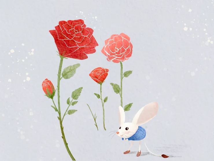 跳鼠住在幸運國外的玫瑰園        加尼一起/繪