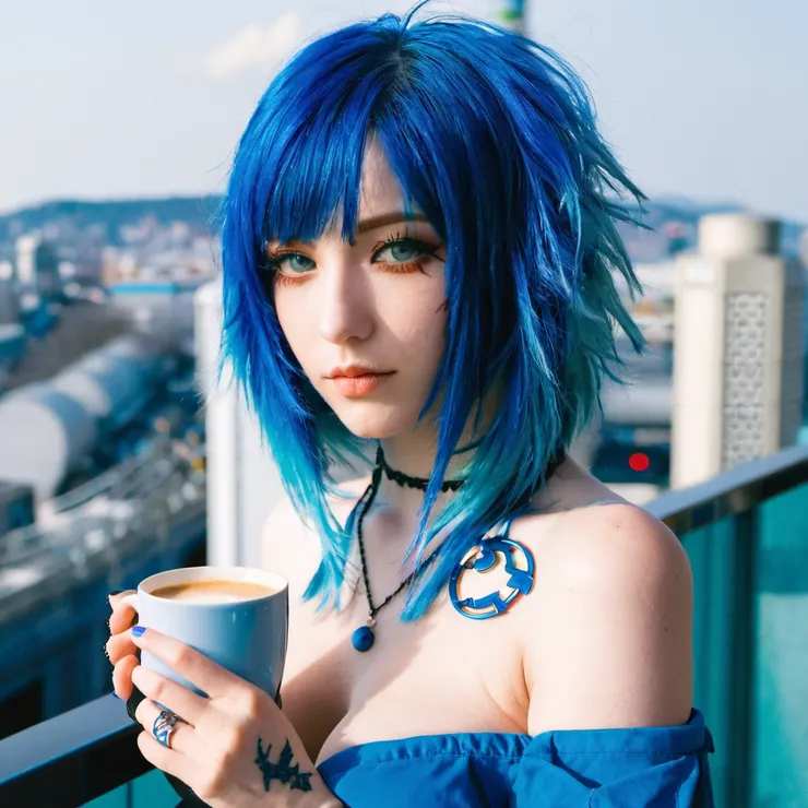 看看風景也遇到混血兒同事