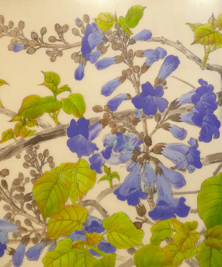  〈春律─向林玉山老師致敬／三月之晨〉局部－泡桐