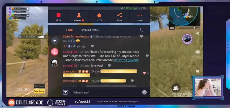 用戶可以同時間直播到多個平台,所有平台的訊息都會接進直播主的聊天室中