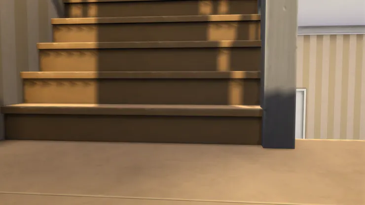 樓梯被一分為二，要轉個彎才能走另一條。