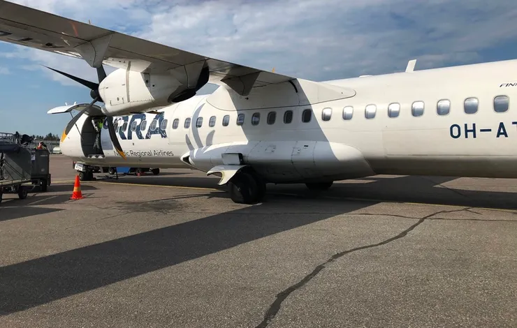 從赫爾辛基搭到塔林的小飛機，飛機雖小，但還算平穩。