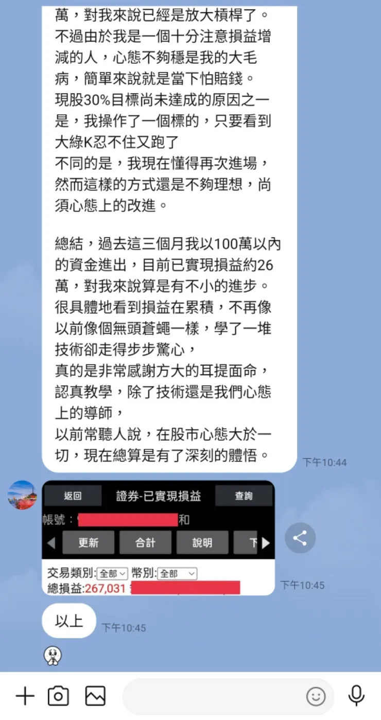 Golden賺二十多萬很不錯，但目前還不算及格喔。