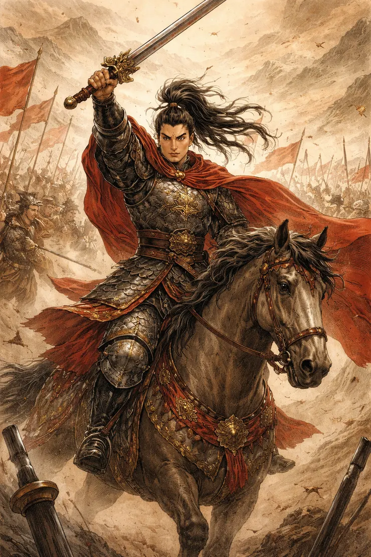 八百里分麾下炙，五十弦翻塞外聲。沙場秋點兵。馬作的盧飛快，弓如霹靂弦驚。