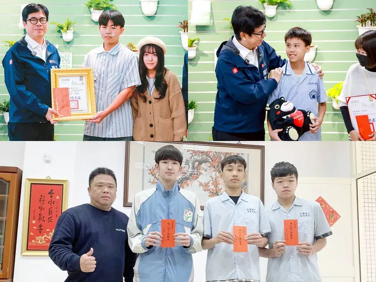 高雄市政府與宜蘭國中近日表揚數名熱心的學生，他們發揮「見義勇為」的精神實踐善行。（圖/高雄市政府、宜蘭國中）