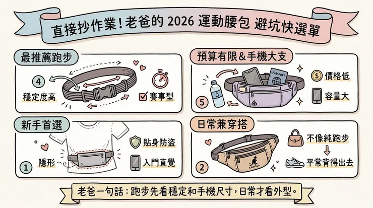 直接抄作業！老爸的 2026 運動腰包 避坑快選單