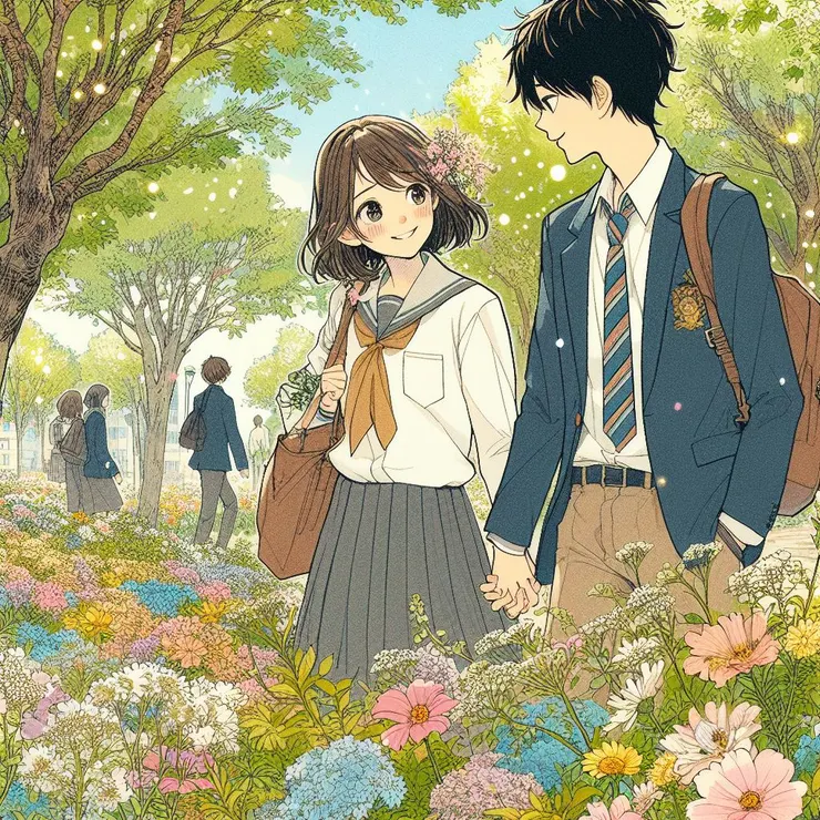 她臉紅，眼中閃爍幸福光芒