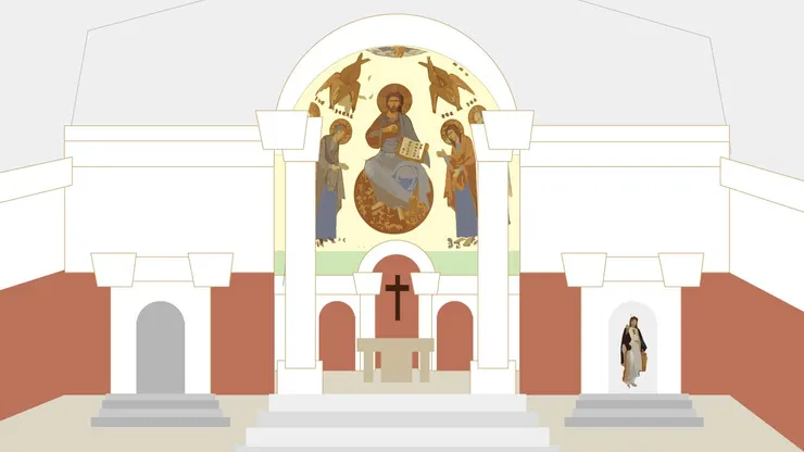 就把我們教堂畫了一下